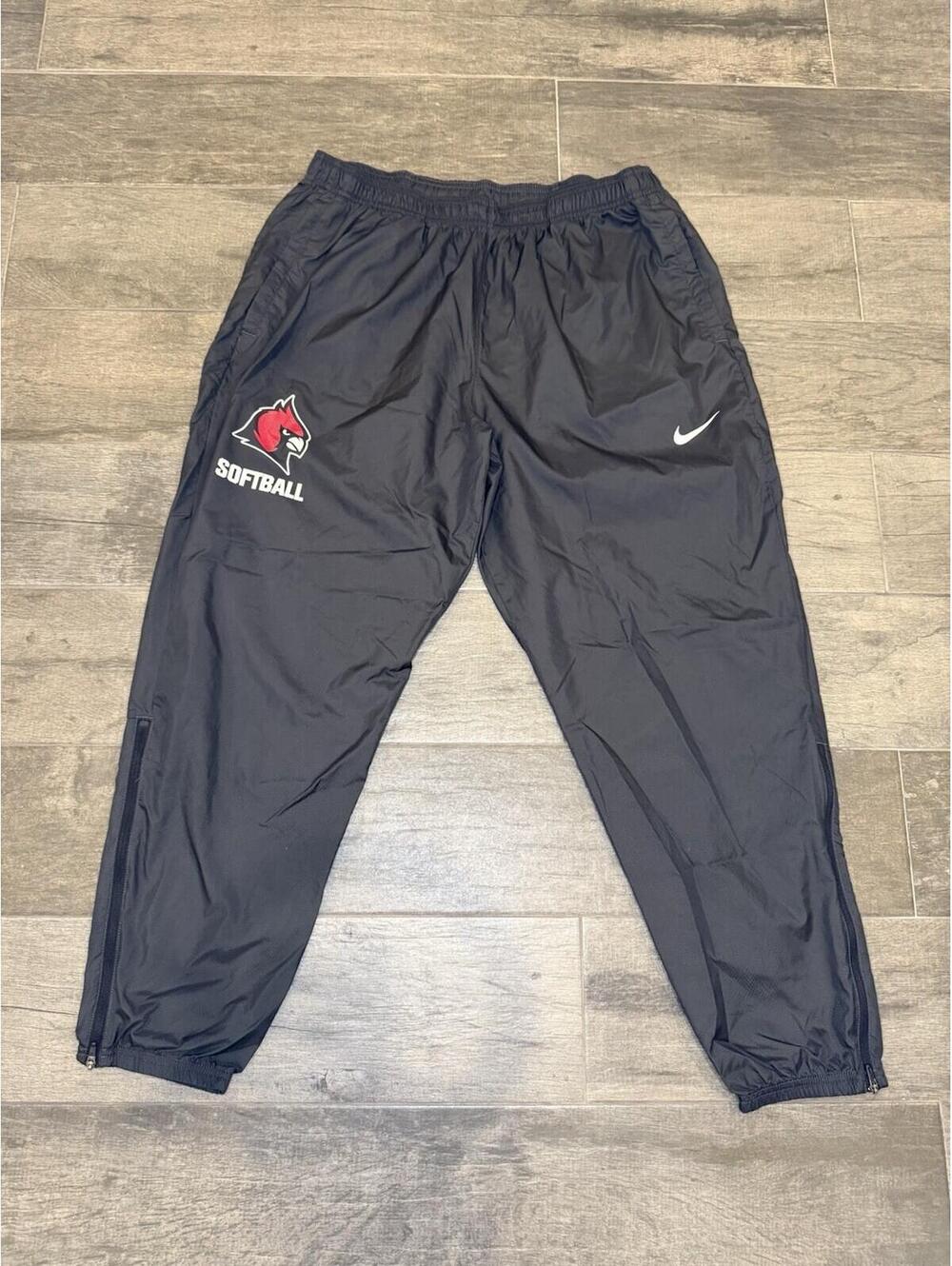 Nike Womens Athletic Jogger-Large/Black/Mesh Lining/Cardinal+Softball/Zipper Leg